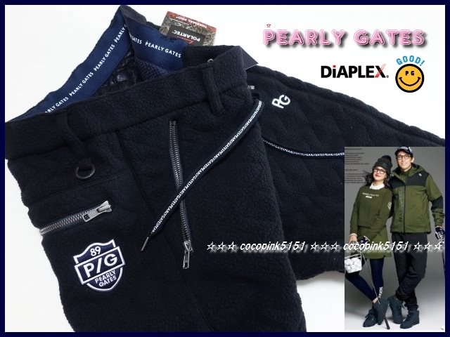 正規本物!パーリーゲイツ★高機能!POLARTEC×DiAPLEX★裾リブ!中綿保温★キルティング★ストレッチ★パンツ★5番(L)W80～84cmダークNe_画像1