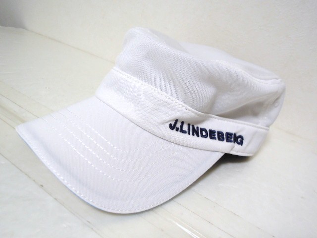 J.LINDEBERG●リンドバーグ●ワークキャップ●帽子●ホワイト×ブルーライン●サイズ57-59ｃｍ●美品_画像1