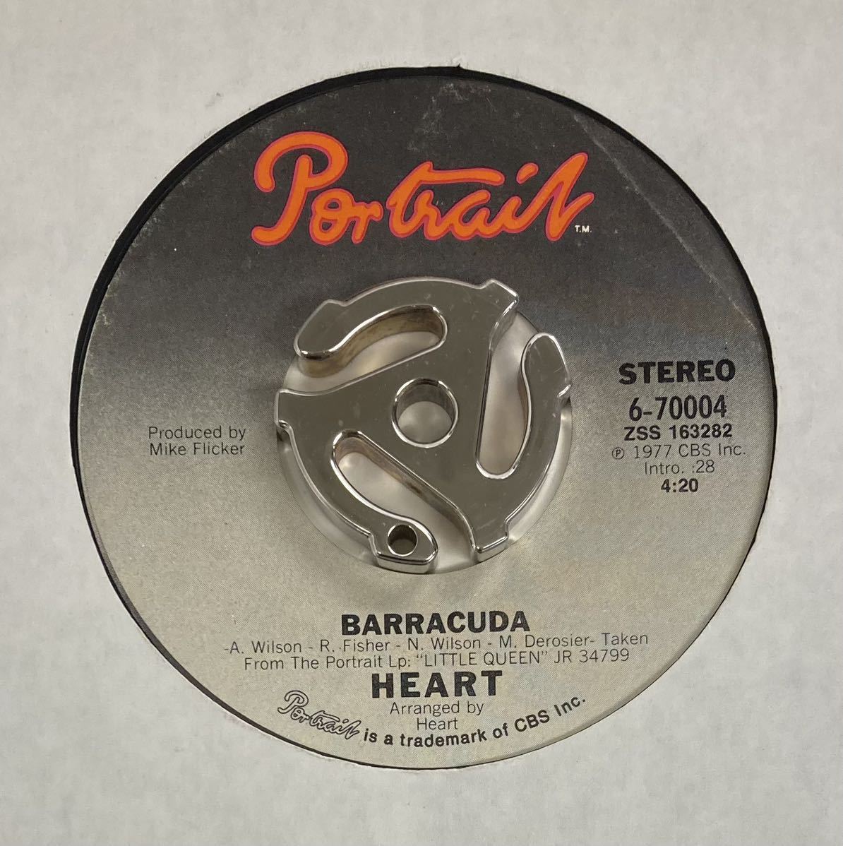 HEART ハート/ Barracuda (7") US盤 c/w "Cry To Me" (g461)_画像2
