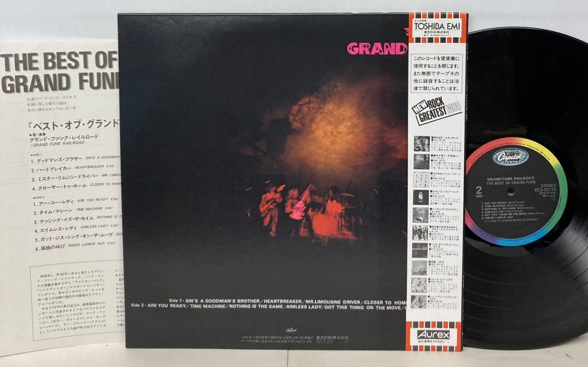 HR/GRAND FUNK RAILROAD/ THE BEST OF GRAND FUNK (LP) 国内盤 帯付 ECS-50132 (g114)_画像2