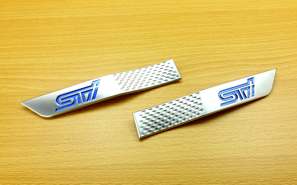  silver + blue STI emblem side fender marker 2015+ WRX / STI
