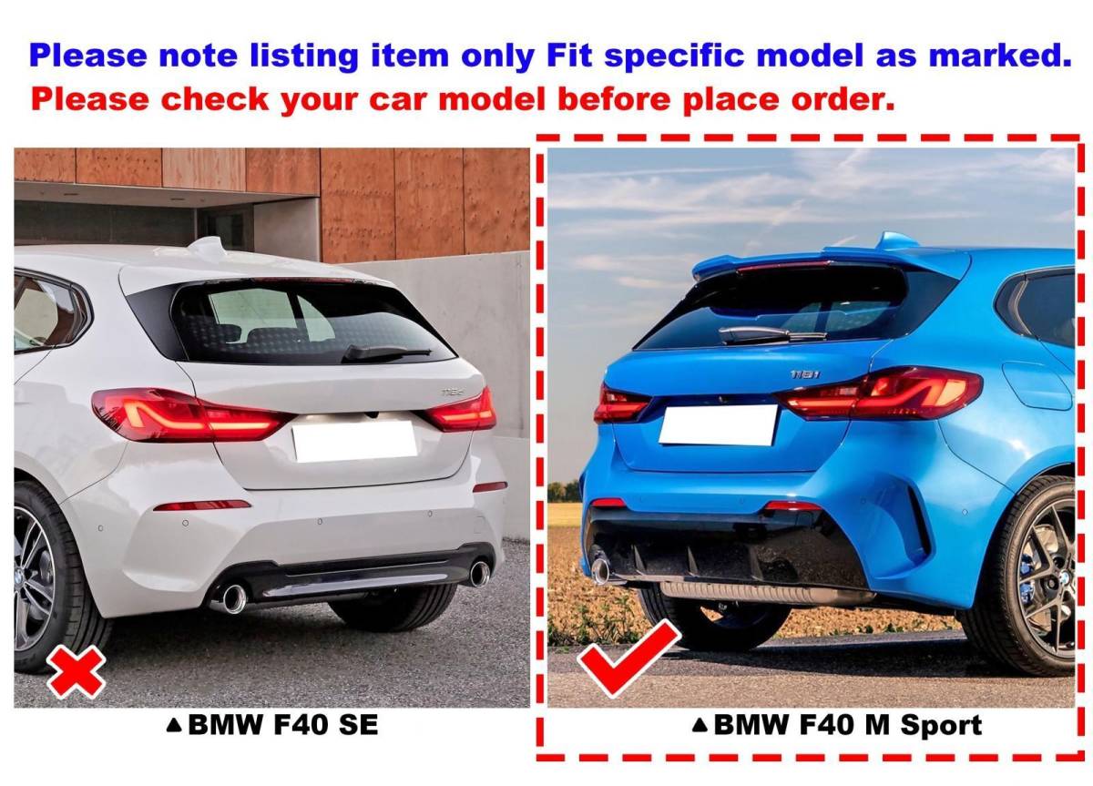 素地 未塗装 BMW 1シリーズ M135i/Mスポーツ F40 ハッチバック リアルーフスポイラー L TYPE_画像7