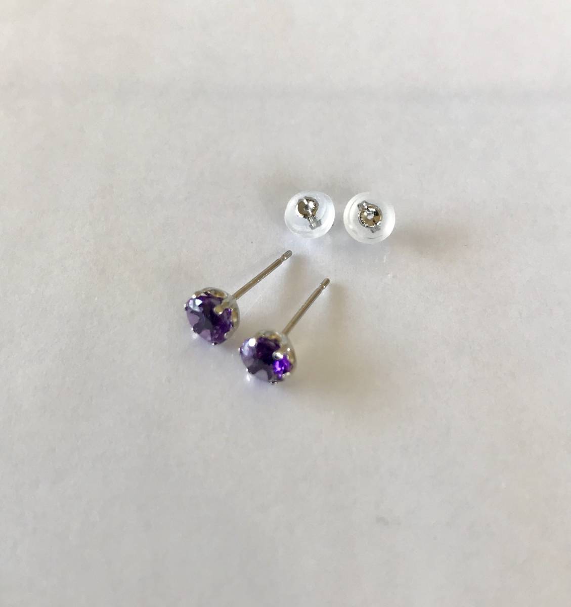  amethyst earrings platinum earrings amethyst 2 month birthstone large grain earrings free shipping unused 