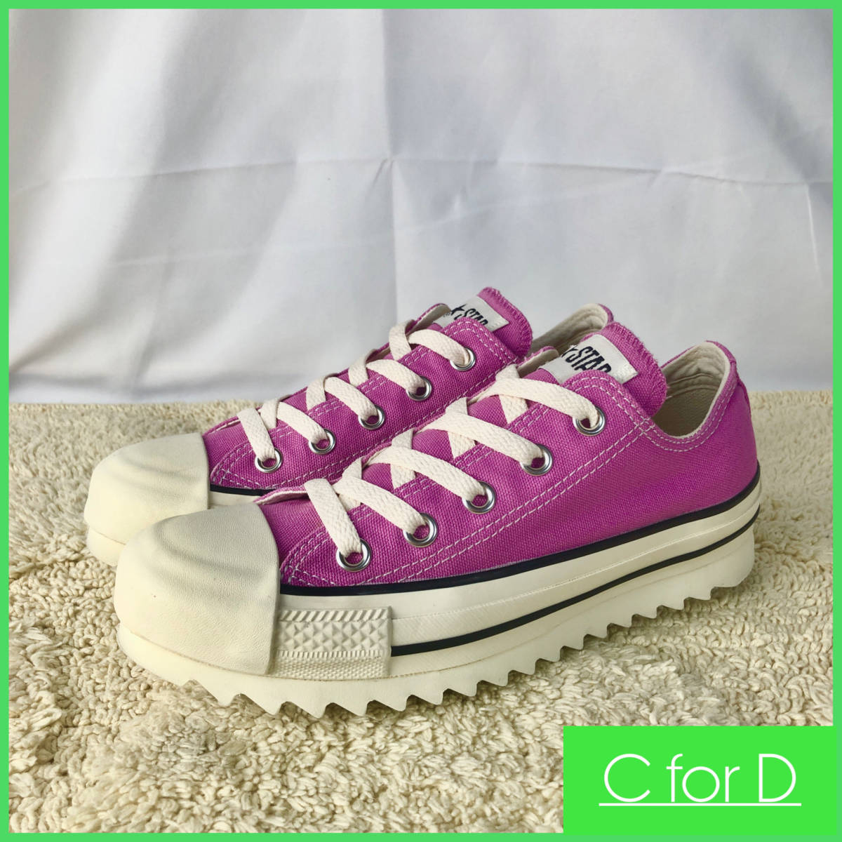 ★CONVERSE★23.0cm ローカットスニーカー コンバース ALL STAR LIGHT BT SHARKSOLE OX レディース ピンク 厚底 スニーカー トレンド S555