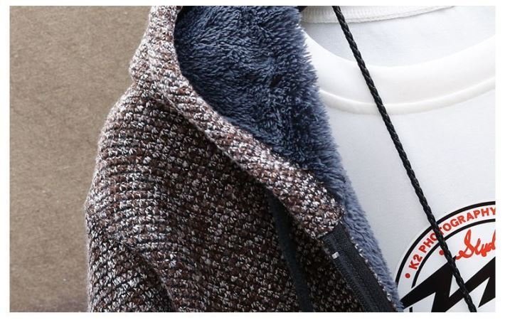 パーカー ジャケット メンズ 着る毛布 杢カラー 裏ボア フリース セーター A798C8029 ブラウン XS / 新品_画像3