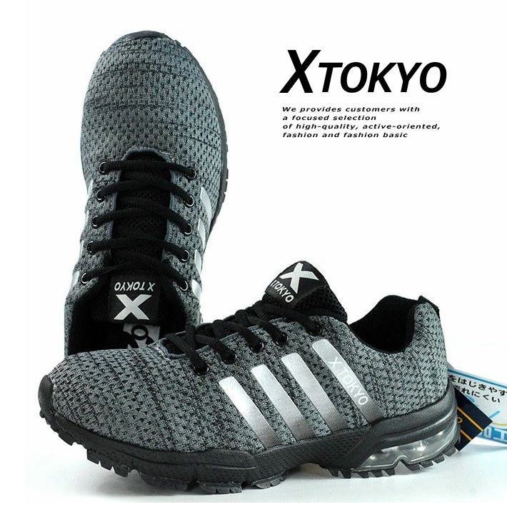 【疲れない構造】X-TOKYO スニーカー メンズ 靴 撥水 エアー 通気性 軽量 軽い 2929 グレー 29.0cm / 新品 1円 スタート_画像1