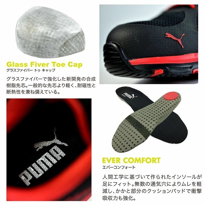 PUMA プーマ 安全靴 メンズ スニーカー シューズ Fuse Motion 2.0 Red Low 作業靴 64.226.0 レッド 26.0cm / 新品 1円 スタート_画像4