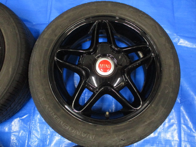 ●BMW MINI mini ミニ R56 R55 R53 R52 R50 純正 16インチ アルミ ホイール 100PCD 4H TOYO タイヤ 195/55R16 ブラックアルミ 4本セット●_画像4