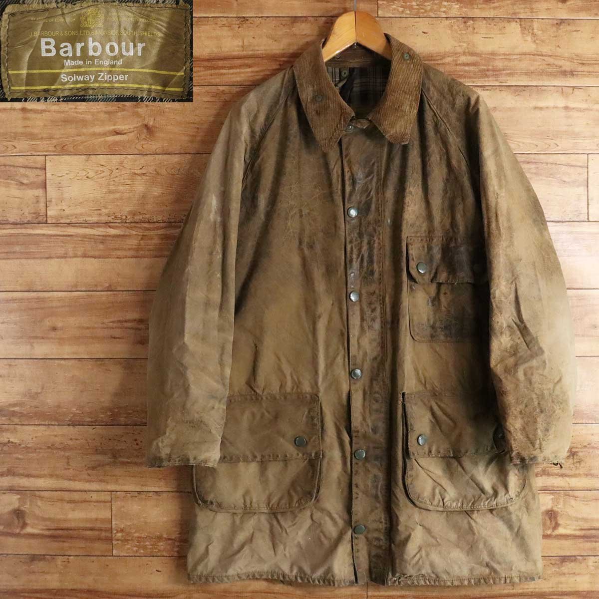 J3J/R1.5-2　70s~　ユーロヴィンテージ　イギリス製　Barbour バブアー　1ワラント Solway Zipper ソルウェイジッパー　オイルドジャケット_画像1