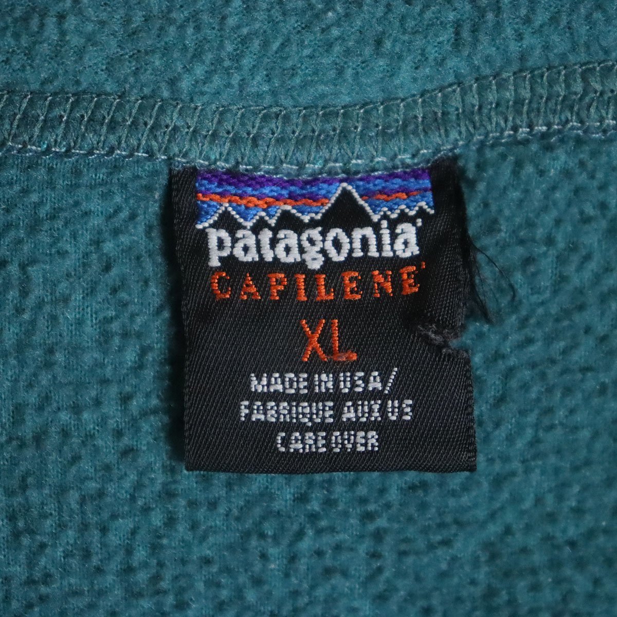 %4K/Y1.12-5　90s　USA製　patagonia　パタゴニア　CAPILENE　キャプリーン　ヘンリーネック　フリース　ブルゾン　メンズ　XL_画像6