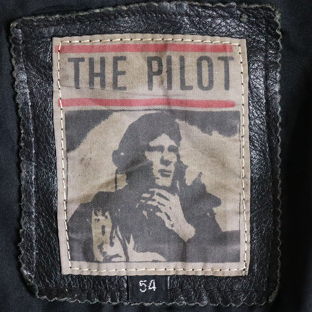 D1S/s6.27-1　ユーロ古着　THE PILOT　レザーフライトジャケット　本革　レザージャケット　革ジャン　皮ジャン　54　ブラック　_画像5