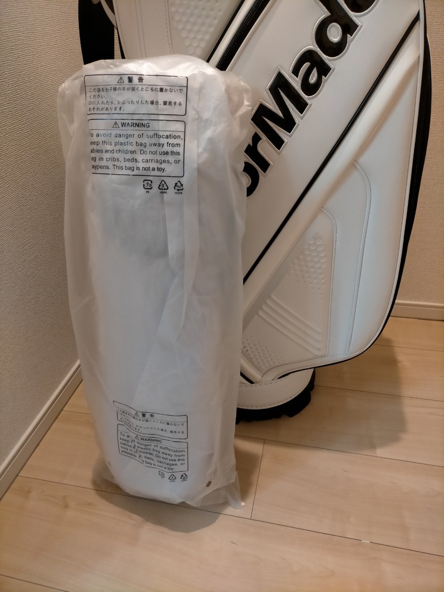 【中古】キャディバッグ テーラーメイド TaylorMade 2022SS オーステック 9.5型 本格派モデル TD248 ホワイト/ブラック _フードは未開封です。