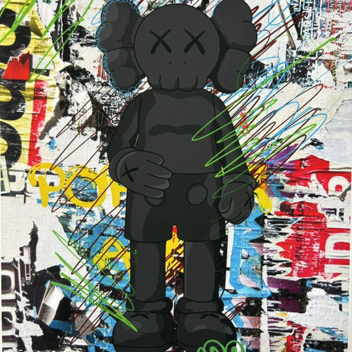 【白額付きポスター】KAWS(カウズ)28ベアブリック(A4サイズ)_画像3