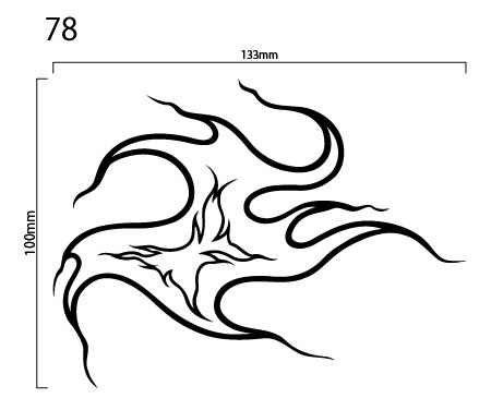 自作カッティングステッカー ファイヤーパターン 炎 火 78 100×133mm ネコポス対応可能 ステッカー 商品同梱可 新品[S-124]_画像1