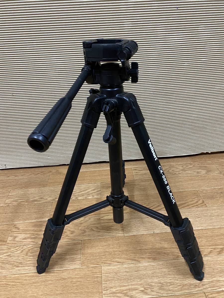 Velbon CX-888 BLACK 三脚 4段 撮影 ビデオカメラ用 固定器具 経年劣化有 宅急便80サイズ 中古品[E-452]_画像3