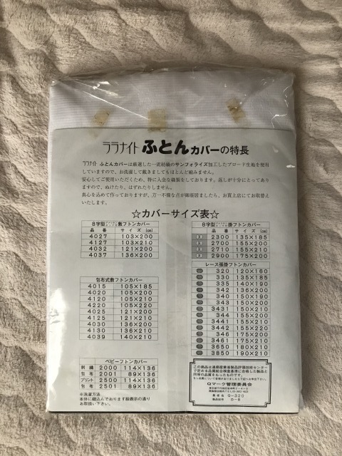 日清紡 三ッ桃ブロード 『羽毛・羊毛兼用 レース帳 掛けふとんカバー』 防縮加工 《150 x 200 cm》 【未開封品】_画像5