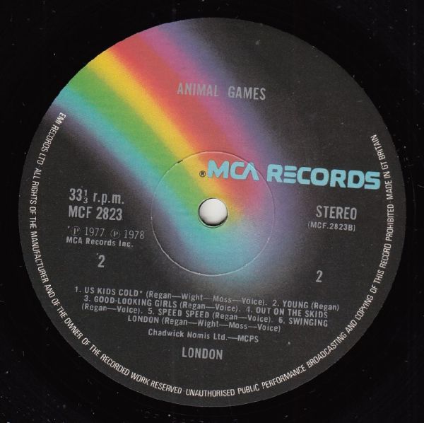 英パンク・バンド　ロンドン　LP　Animal Games　1978年_画像4