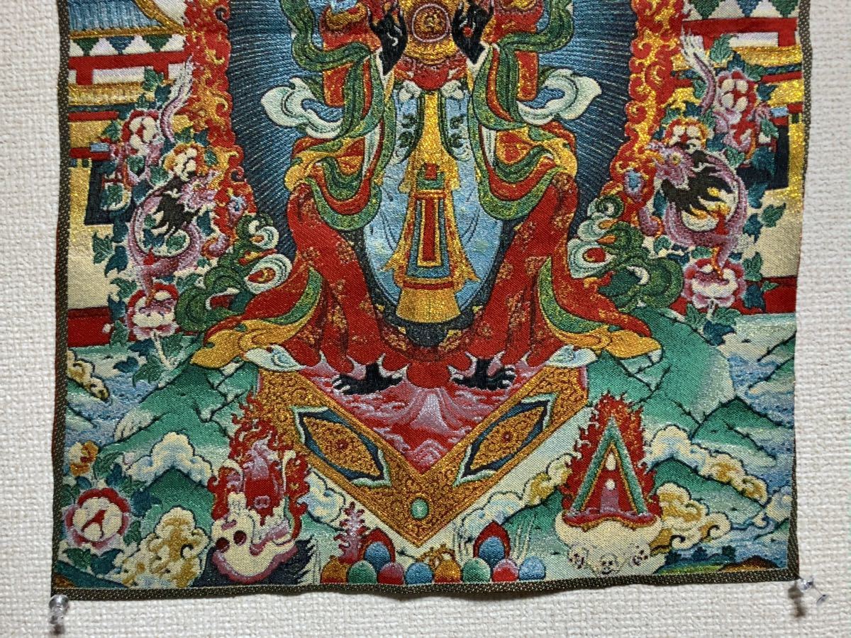 チベット　タンカ刺繍　ザキラム　扎基拉姆　曼荼羅　タンカ　仏教　チベット密教　財神_画像3