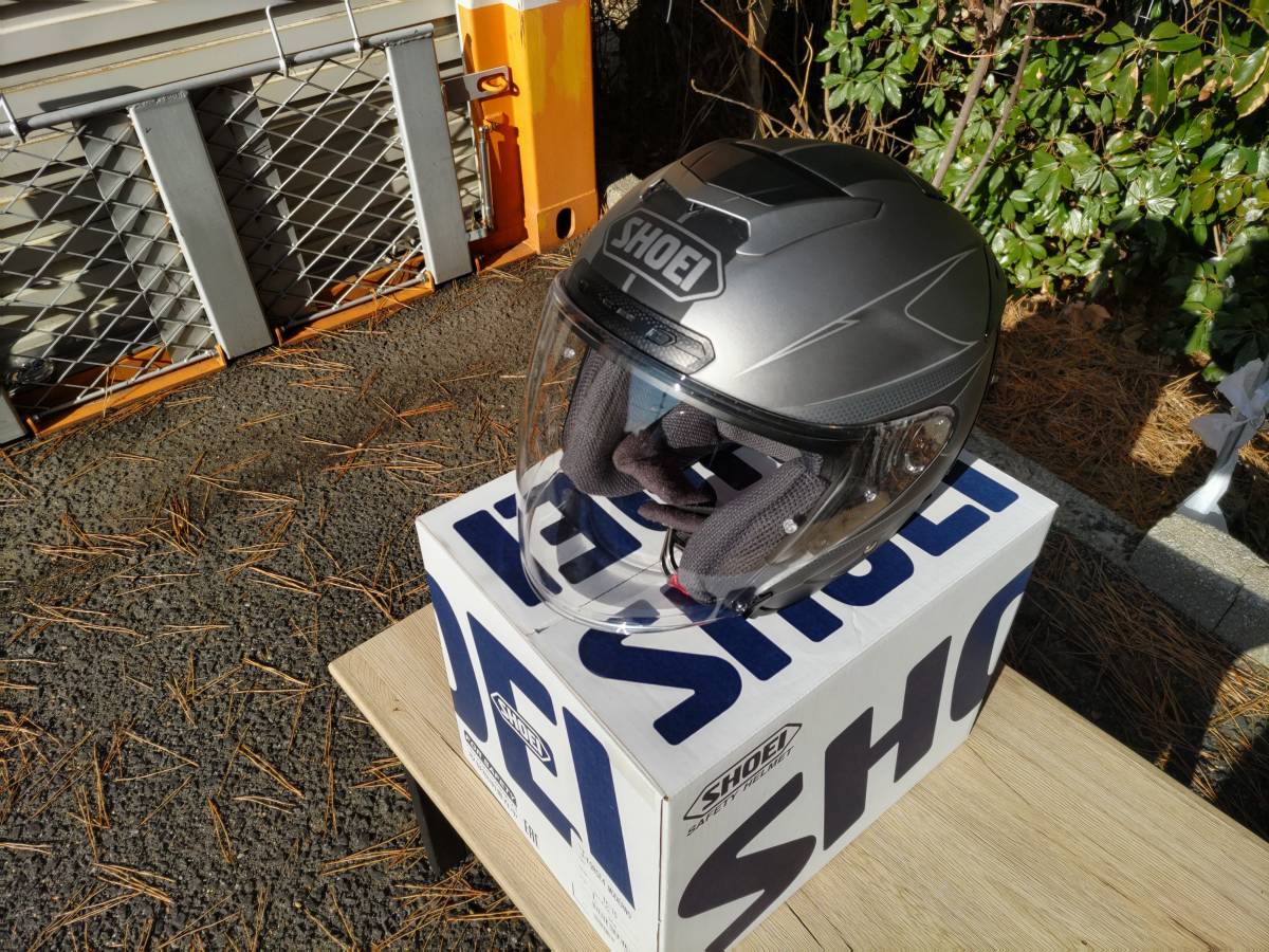 SHOEI　J-フォース4　モデルノ　TC-10　Lサイズ　中古品　転倒・落下無し・J-FORCE4・グレー・ブラック_画像1