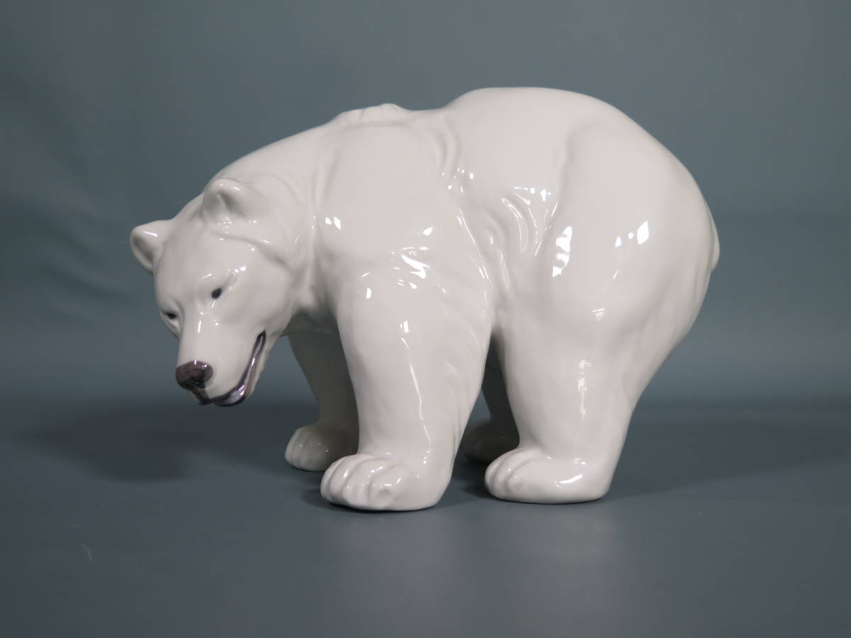 ロイヤルコペンハーゲン 陶器人形【BEAR WHITE STANDING 6 IN】シロクマ 白熊 北極熊 15cm フィギュリン 237 Royal Copenhagen 美品_画像1