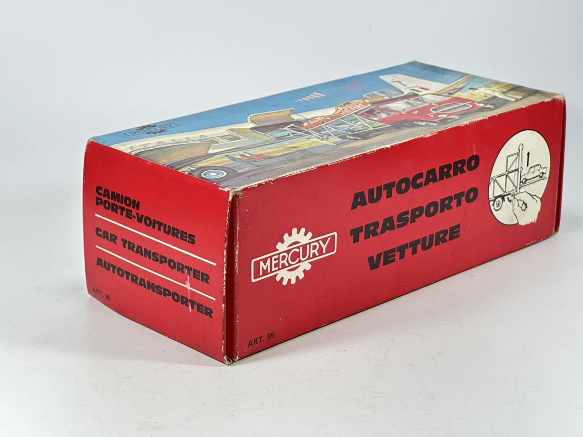 (s541) MERCURY AUTOCARRO TRANSPORTO VETTURE ART.95 CAR TRANSPORTER ミニカー 希少 当時物_画像9
