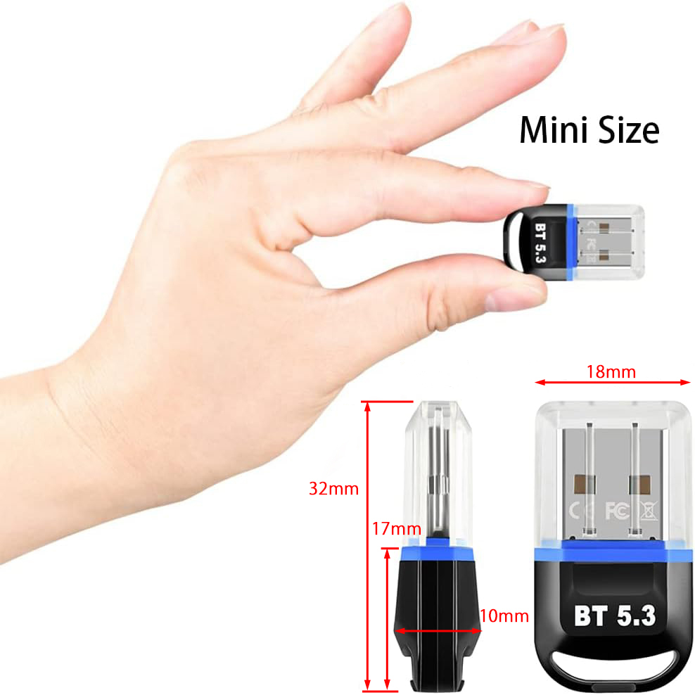☆ USB Bluetooth 5.3 アダプター Bluetooth 5.3+EDR アダプター デュアルモード対応の最新USB ブルートゥース アダプターの画像4