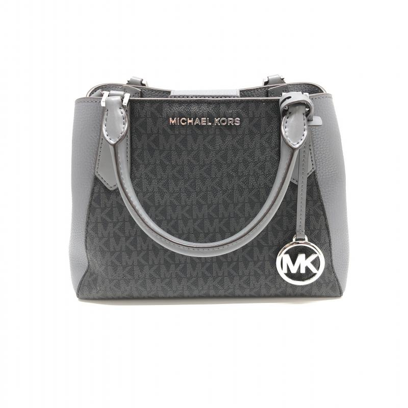 【中古】MICHAEL KORS ロゴハンドバッグ 35F9SKFS1V マイケルコース MKモノグラム グレー 2WAYバッグ[240024449518]_画像1