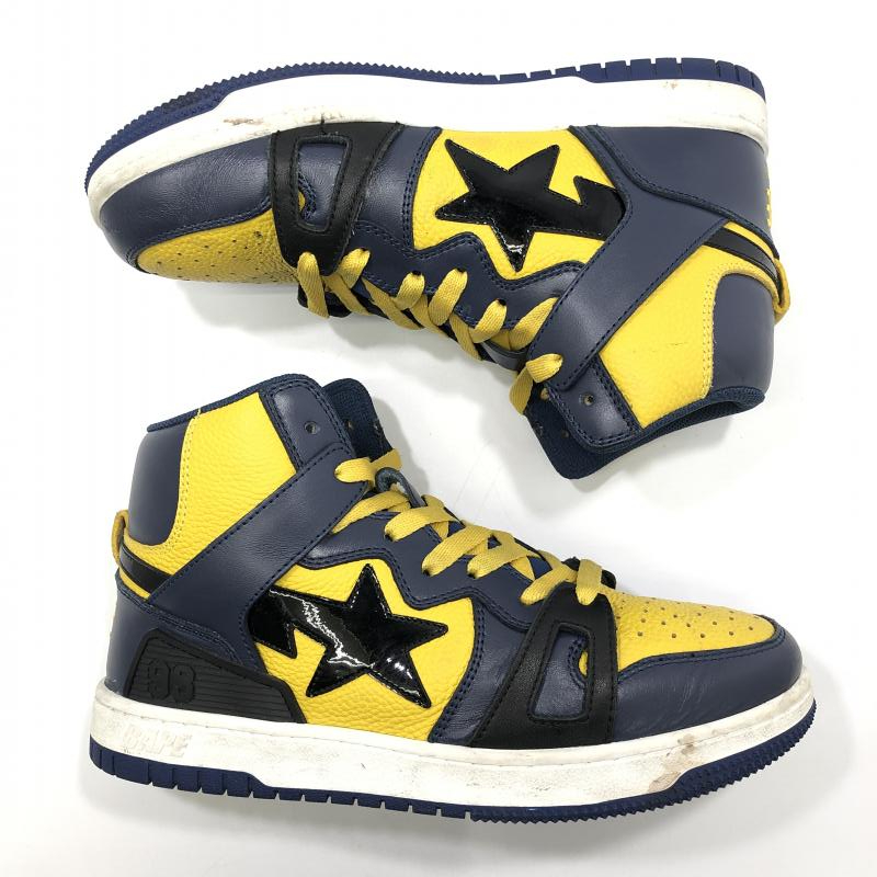 【中古】A BATHING APE BAPE STA 93 HI M1 サイズ26cm イエロー ネイビー　アベイシングエイプ[240024449748]_画像4