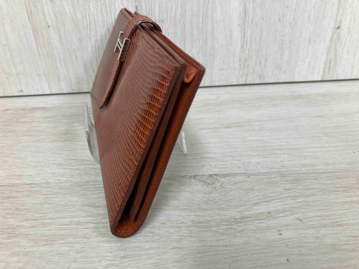 1円スタート　売切　HERMES ベアン／茶 財布　長財布_画像4