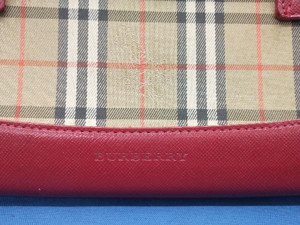 BURBERRY ハンドバッグ 通年 BURBERRY バーバリー 2WAY ハンドバッグ 現状品 チェック柄 ヴィンテージ ボストンバッグ レザーキャンバス_画像4