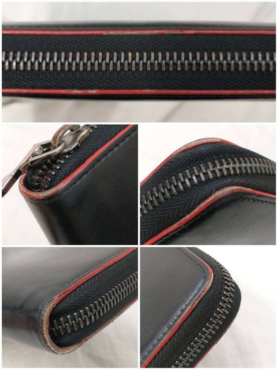 CHRISTIAN LOUBOUTIN Christian Louboutin change purse . attaching long wallet black red black red round fastener imported car store receipt possible 