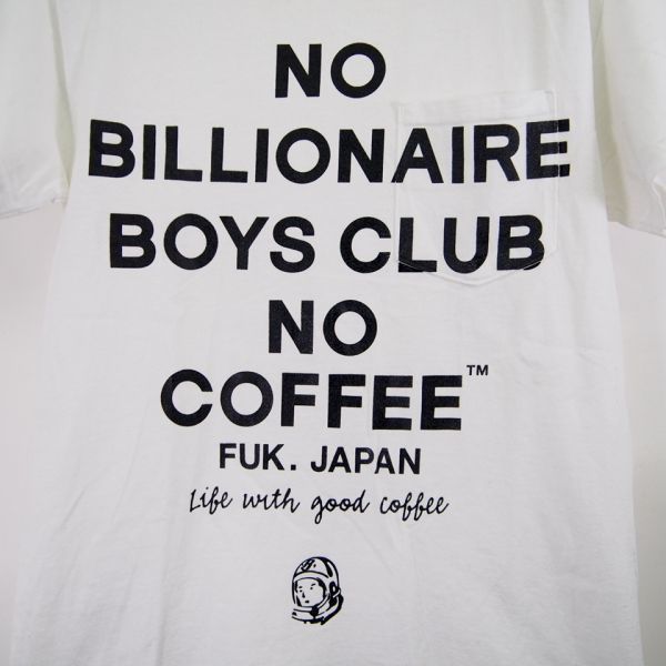  Billionaire Boys Club ×no- кофе BILLIONARE BOYS CLUB×NO COFFEE короткий рукав принт карман футболка pokeT(S) белый 