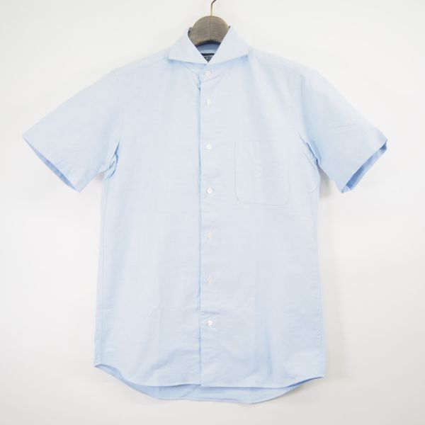 鎌倉シャツ Maker's Shirt 鎌倉 半袖オックスフォードシャツ(S)ブルー/日本製_画像1