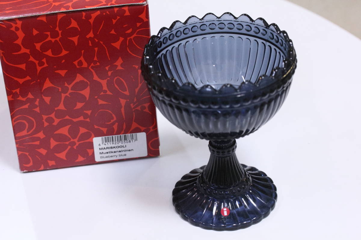 4091 ブルーベリーブルー　マリボウル ラージサイズ 155mm イッタラ　マリメッコ　iittala marimekko 廃番_画像2