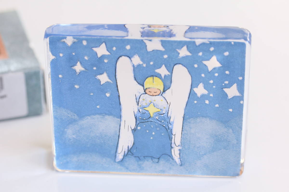 20614 ヘルヤ リウッコ イッタラ　ペーパーウェイト ガラスカード 天使の祈り　iittala In Angel´s Thoughts_画像4