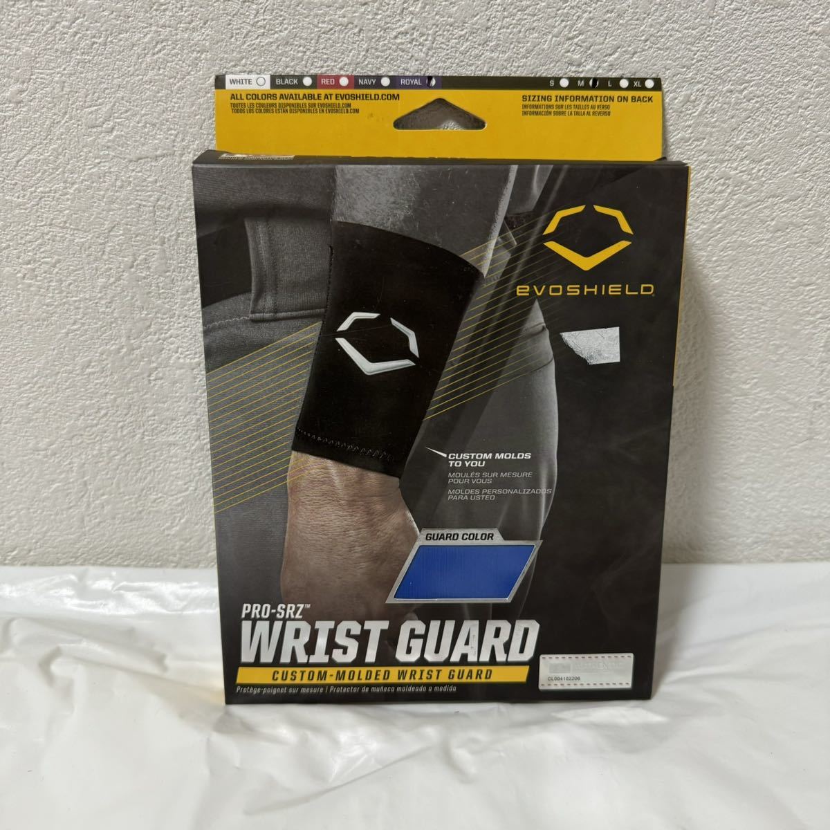 新品 Evoshield SRZ-PRO リストガード ロイヤルブルー Mサイズ エボシールド リストバンド MLB 公式_画像2