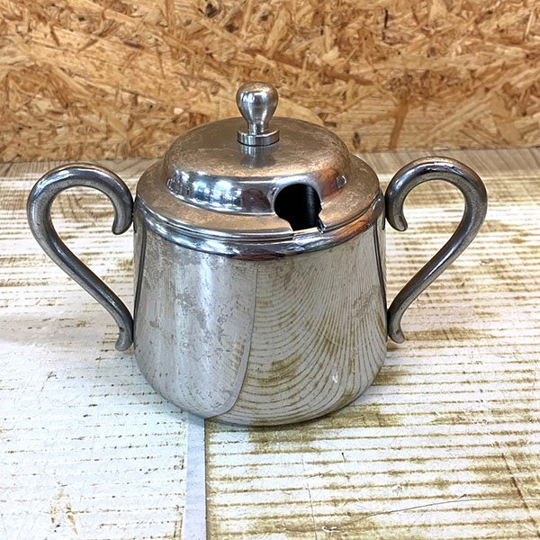 * sugar pot summarize * made of stainless steel sugar pot 2 piece milk pitcher 3 piece mug set sale YUKIWA M-5 interior secondhand goods M