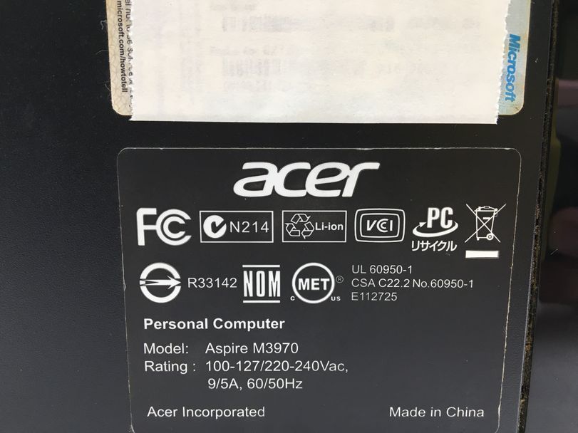 Acer/デスクトップ/HDD 1000GB/第3世代Core i7/メモリ4GB/4GB/WEBカメラ無/OS無-231230000713931_メーカー名