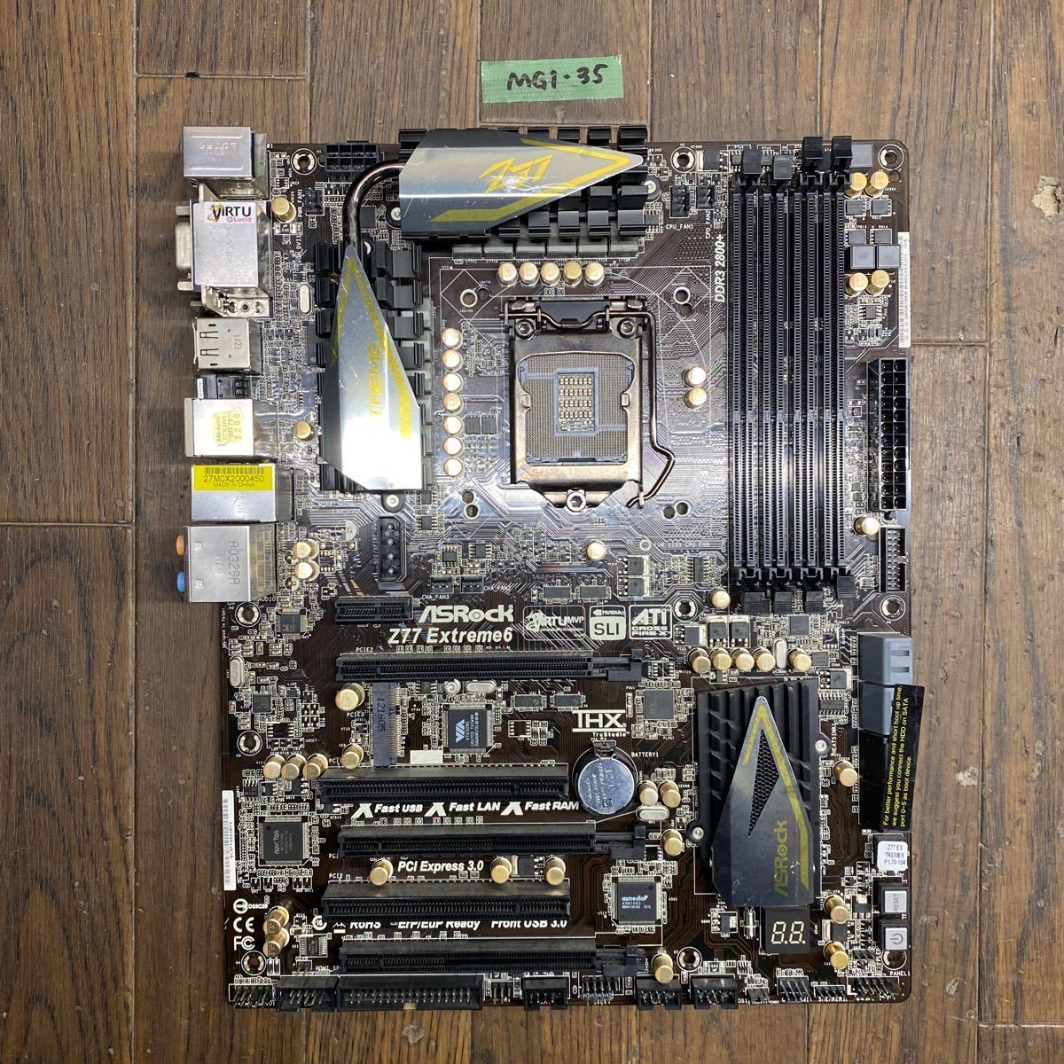 MG1-35 激安 マザーボード ASRock Z77 Extreme6 LGA1155 BIOS立ち上がり確認済み ジャンク_画像1