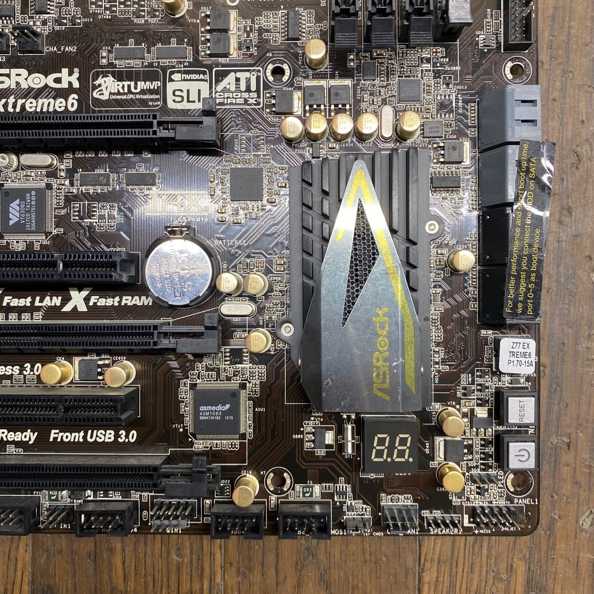 MG1-35 激安 マザーボード ASRock Z77 Extreme6 LGA1155 BIOS立ち上がり確認済み ジャンク_画像4