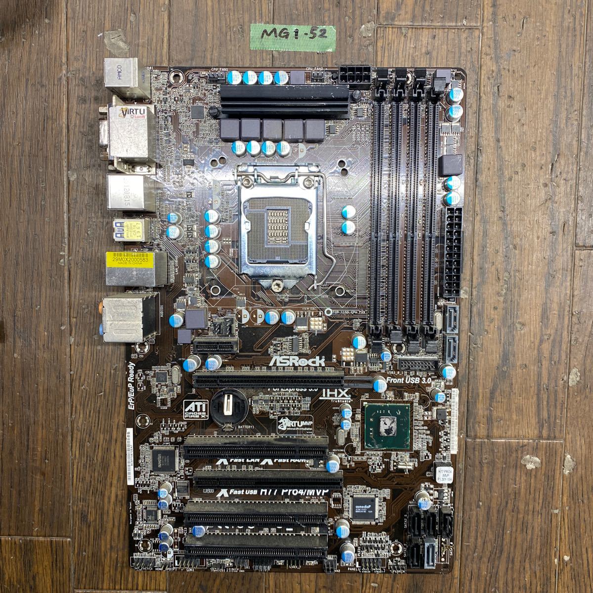 MG1-52 激安 マザーボード ASRock H77 Pro4/MVP LGA1155 通電不可 ジャンク_画像1