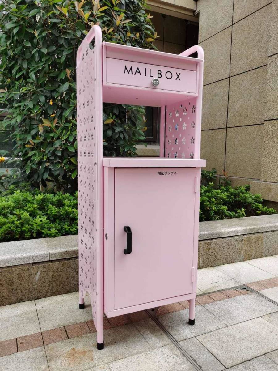 【訳あり品】宅配ボックス ポスト (桜 ピンク) 郵便 屋外 置き配 大容量 おしゃれ