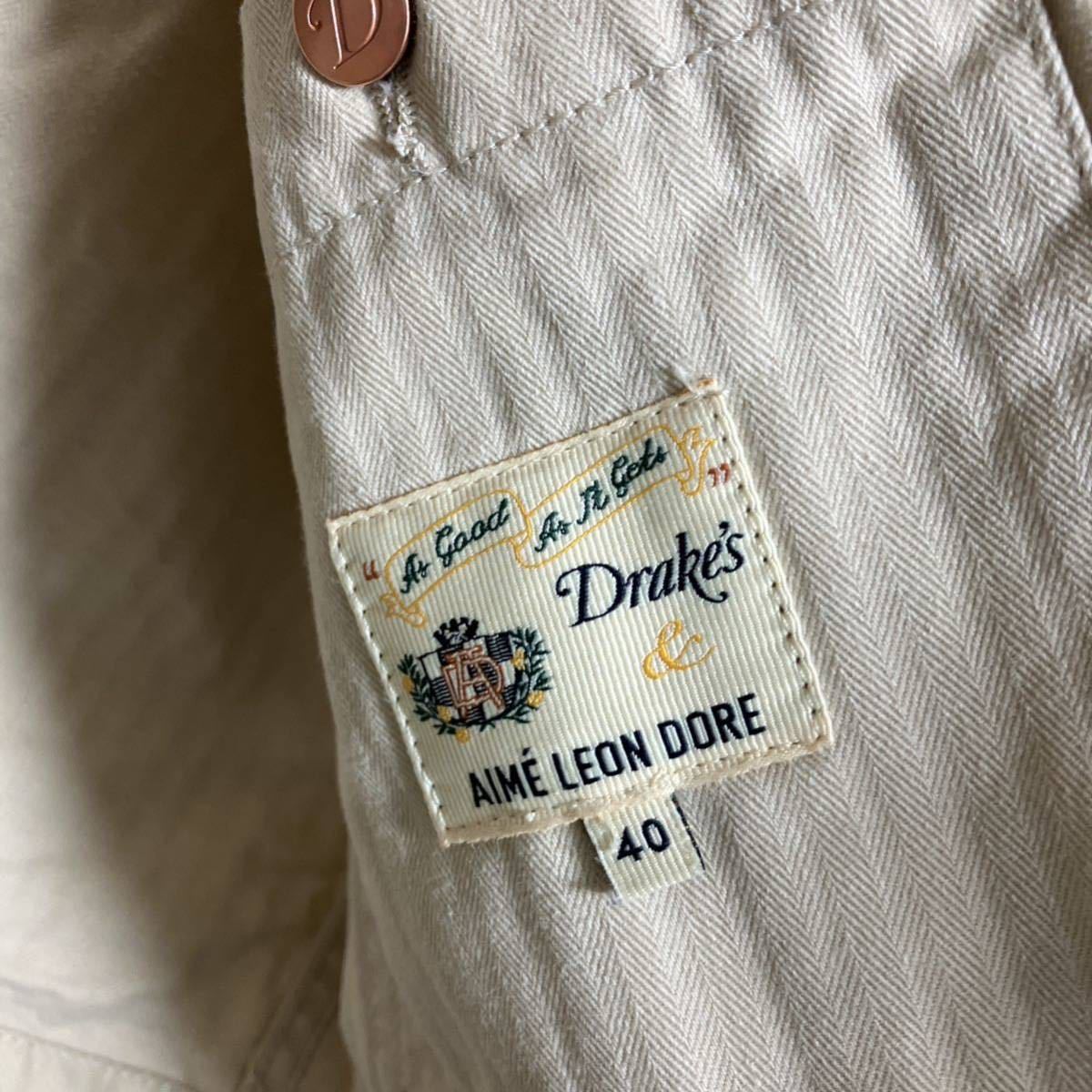 Ald drake’s chore jackets エメレオンドレ　ドレイクス チョアジャケット　エイムレオンドレ_画像6