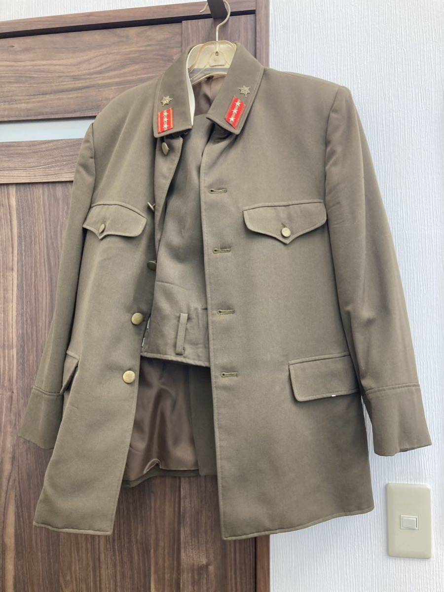 旧日本軍 大日本帝国 陸軍 将校 軍服 上下セット 上衣 上着 ズボン制服 ミリタリー カーキ School UNI 43cmの画像10