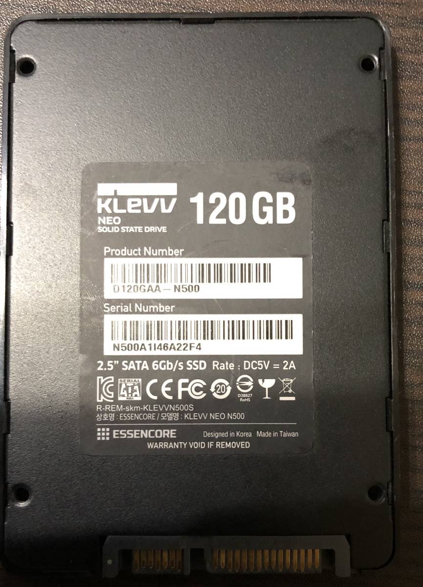 KLEVV120GB SSD 中古品_画像2