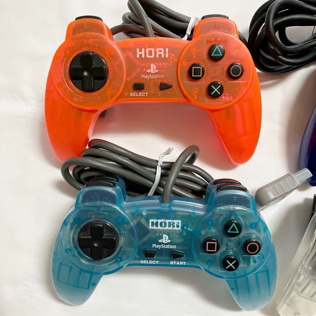 ジャンク品 まとめ売り HORI PlayStation コントローラー スケルトン クリア オレンジ ブルー 青 アクセサリー プレステ PS 周辺機器_画像2