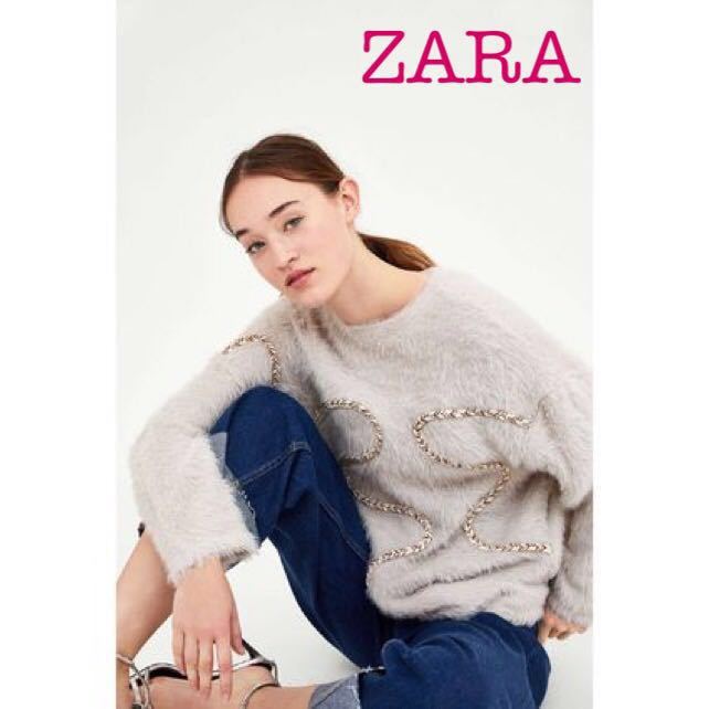 【訳あり】 sale!新品タグ付☆ZARAザラ☆金糸コードフェイクファーニット セーター 【訳あり】 sale!新品タグ付☆ZARAザラ☆金糸コードフェイクファーニット セーター
