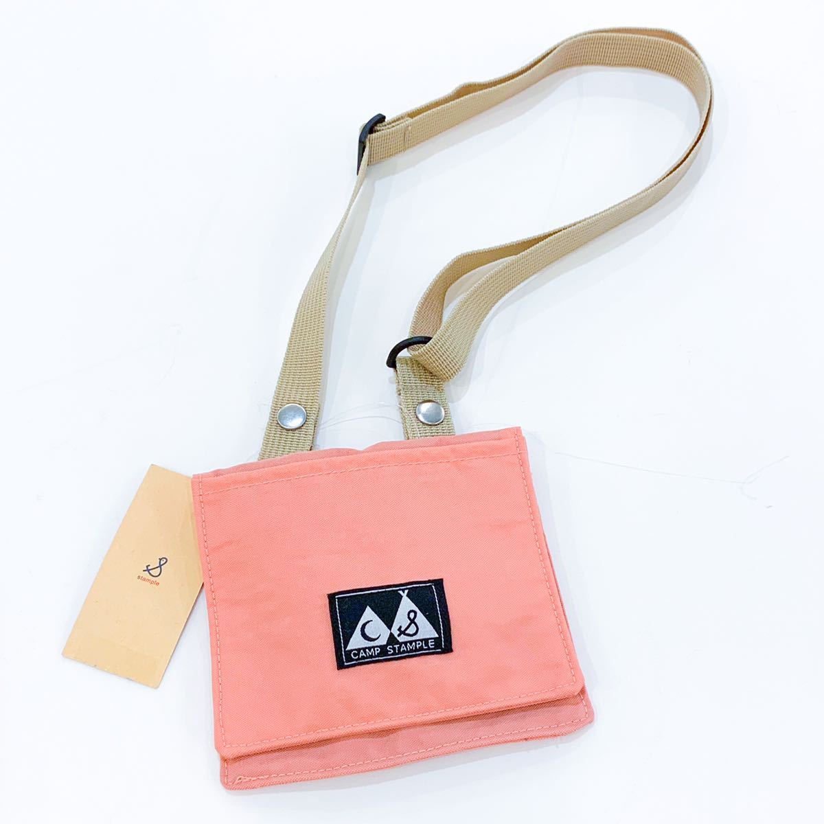 [ new goods unused ]stample stamp ru movement pocket bag smoked pink shoulder pochette sakoshu clip fastener water repelling processing 