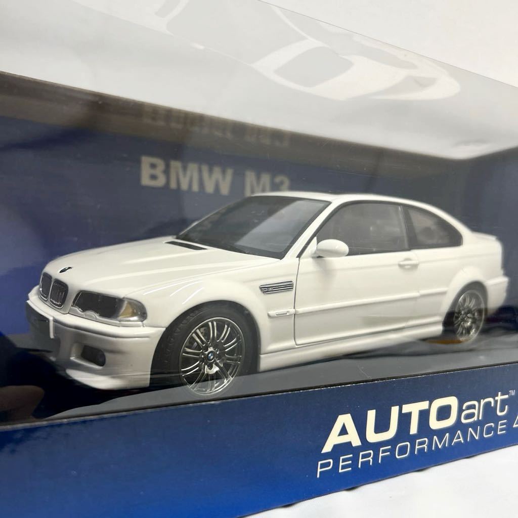 AUTOart 1/18 BMW M3 COUPE 2001 E46 Alpine White オートアート 3シリーズ クーペ アルピンホワイト Aa ミニカー モデルカー_画像1