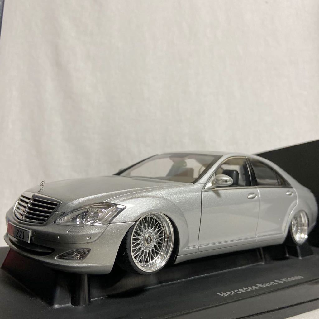 Mercedes Benz ディーラー特注 AUTOart 1/18 Sクラス BBSホイールカスタム 検索 W221 S350 S500 AMG メルセデスベンツ ミニカー モデルカー_画像1